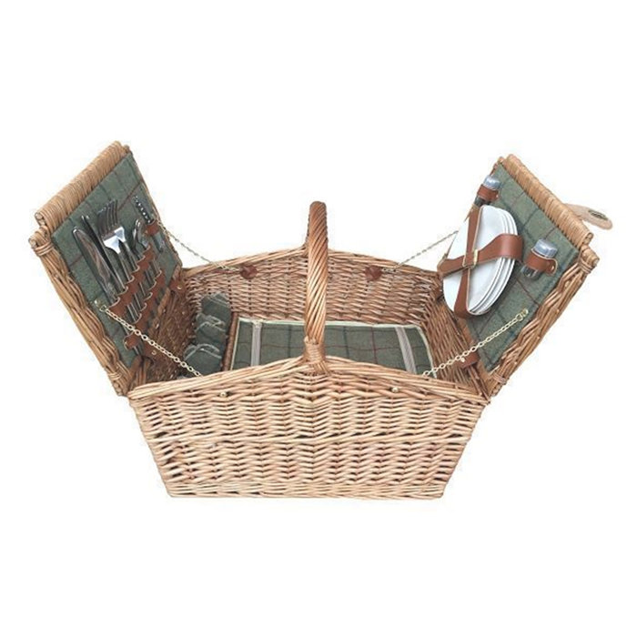 Alpen Home Double Lidded 4 Person Fitted Picnic Basket Wayfair.co.uk